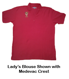 Lady's blouse with Medevac crest.