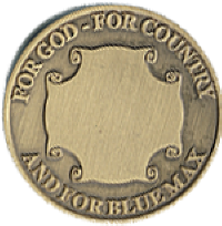 Blue Max callenge coin back.