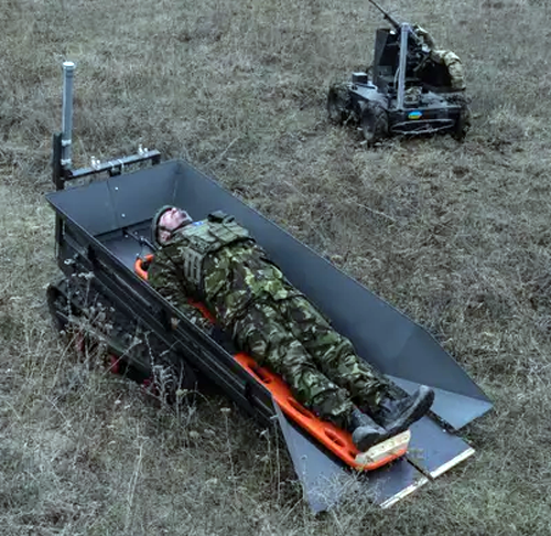 Evacuation with ground drone